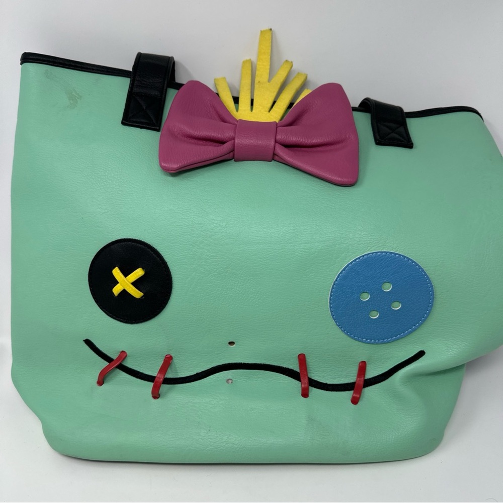 Loungefly Disney Stitch And Scrump Face 2 Sided Big Face Tote Bag Never used - Picture 3 of 7